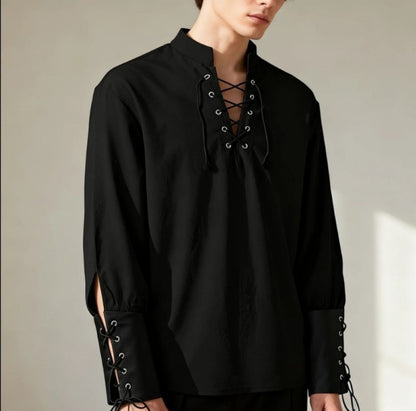 Men's renfaire Ashby shirt for historical costume, medieval fantasy, or comfortable, unique casual style.
