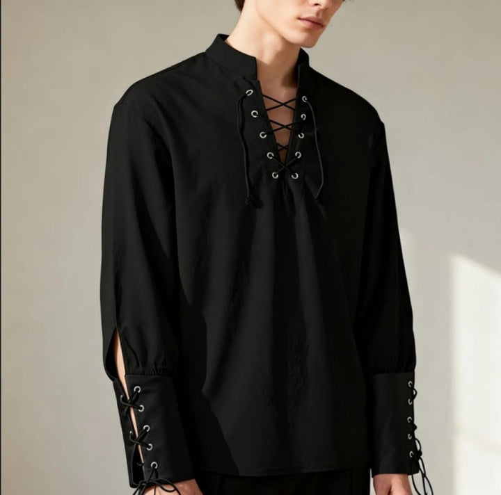 Men's renfaire Ashby shirt for historical costume, medieval fantasy, or comfortable, unique casual style.