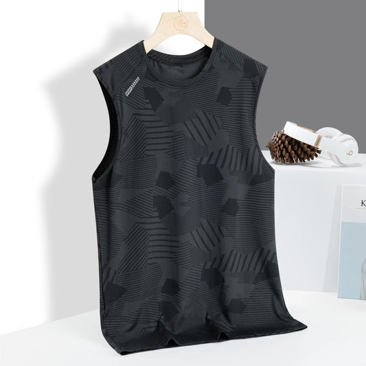 Men's athletic performance tank top, quick-dry, breathable fabric for intense workouts & gym wear.