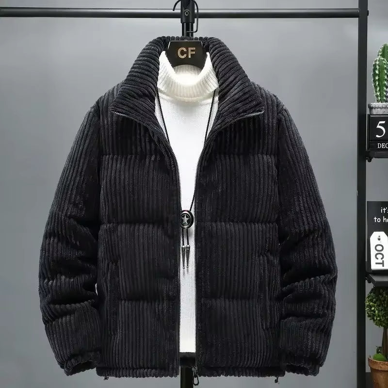 Durable men's Atlas Puffer Jacket, a warm winter coat, essential outerwear for cold climates.