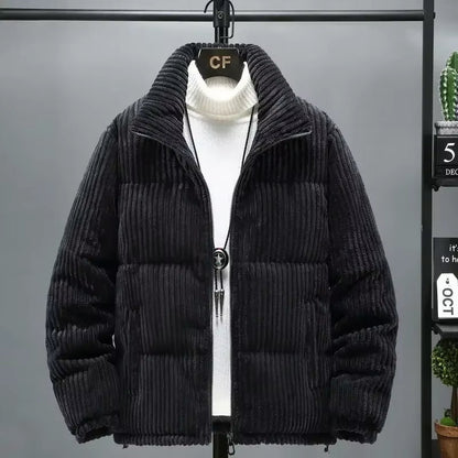 Durable men's Atlas Puffer Jacket, a warm winter coat, essential outerwear for cold climates.