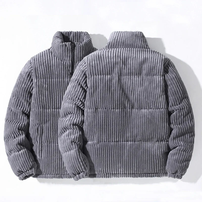 Sleek men's Atlas Puffer Jacket, a warm & stylish casual jacket, perfect for cold weather.
