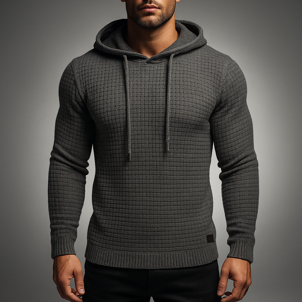 Stylish Men's Atlas Pullover Hoodie with a modern fit & long sleeves, ideal for adaptable casual wear.
