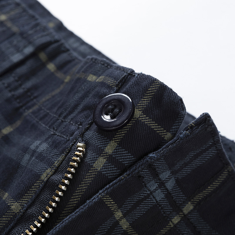 Men's durable check pattern cargo shorts. Ideal for adventure, outdoor activities & casual wear.