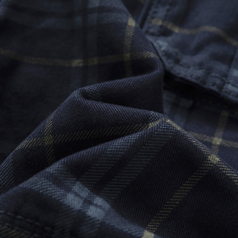 Aventura men's check cargo shorts. Perfect for outdoor activities, travel, and casual style.