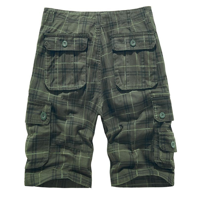 Summer fashion men's check cargo shorts. Great for outdoor adventures, travel & casual days.