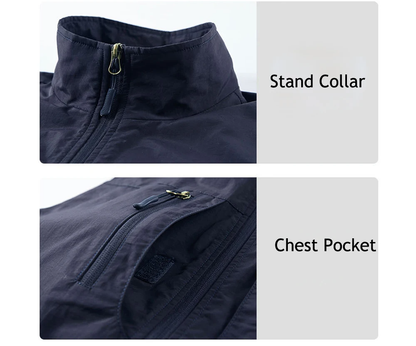 Men's breathable outdoor vest: Quick-dry & lightweight, offers convenient pocket storage for travel & hiking.