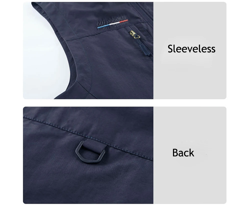 Men's breathable mesh vest with multiple pockets, ideal for hiking, fishing, and outdoor travel.