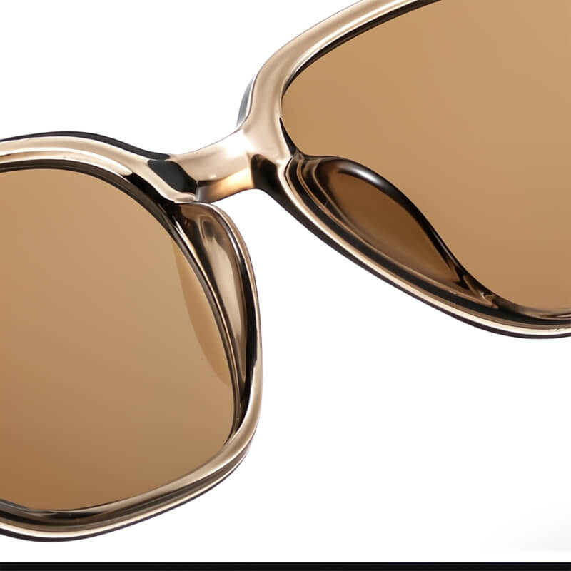 Man wearing Barcelona wood frame polarized sunglasses outdoors, enjoying clear, protected vision & style.