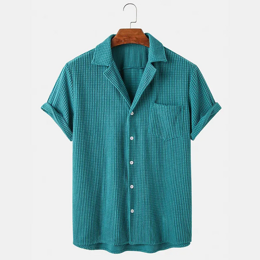 Men's Bayshore textured waffle button-up shirt in a relaxed fit.