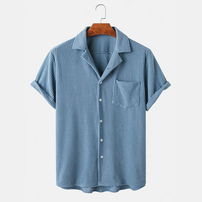 Men's Bayshore textured waffle long sleeve shirt, ideal for a casual look.