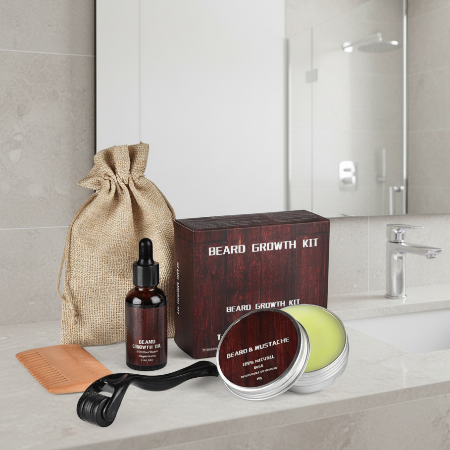 Men's Beard Growth Kit for a healthy, stronger, & fuller beard.