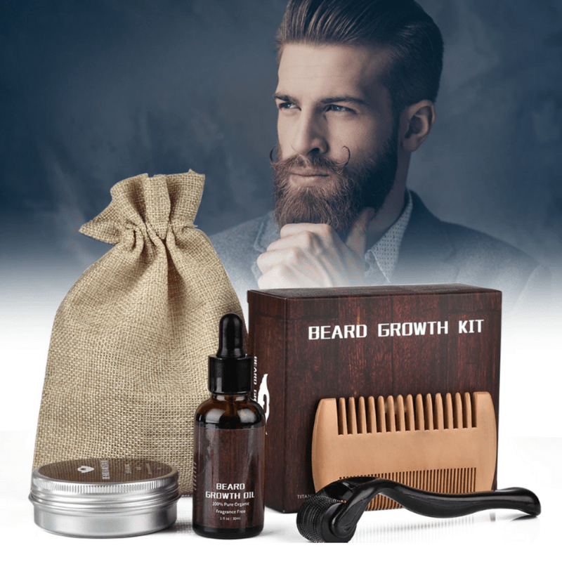 Microneedle dermaroller for beard growth, stimulating hair follicles.