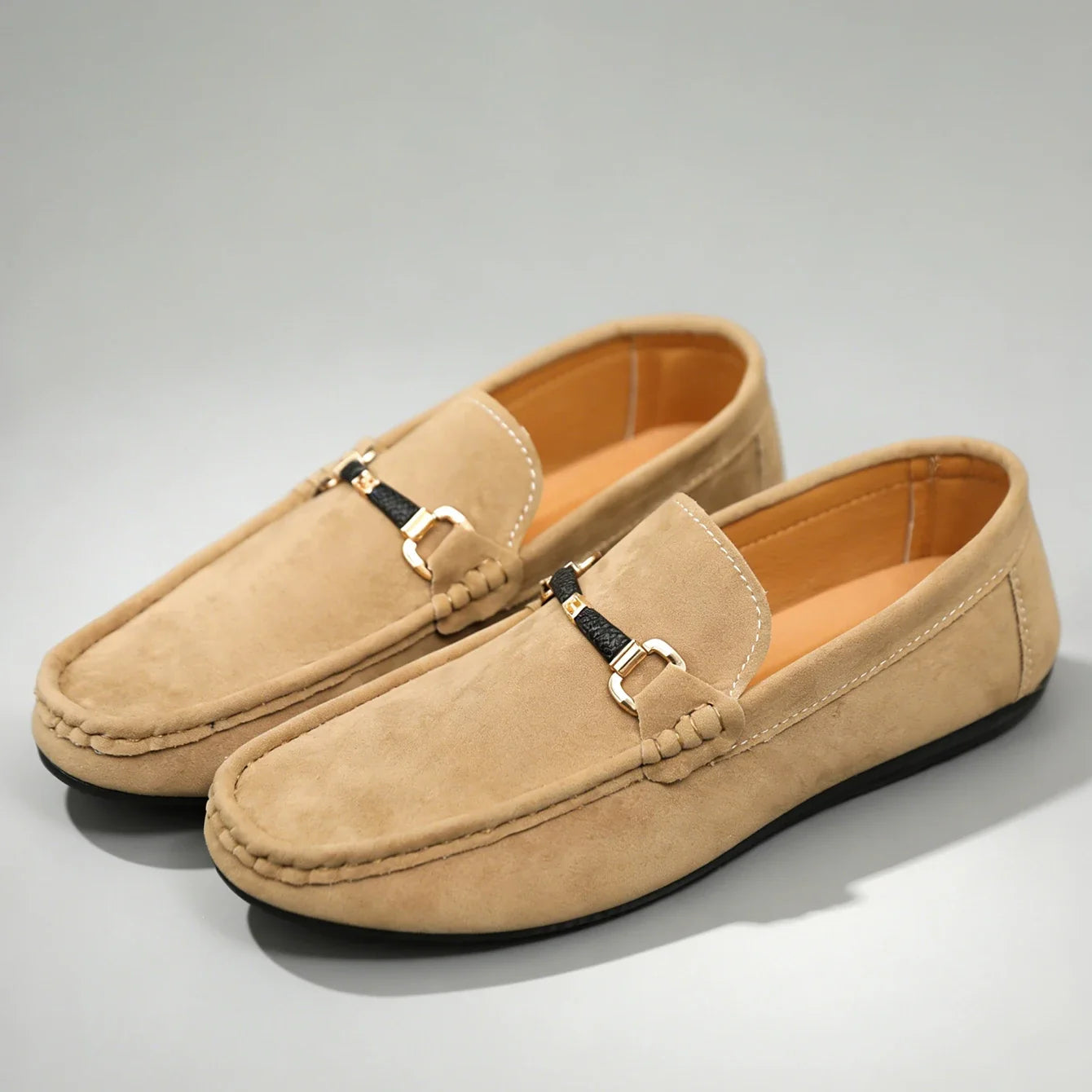 Men's Bellano Slip-On Loafers with stylish buckle for versatile casual or formal wear.