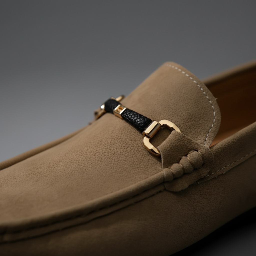 Fashionable Bellano men's dress shoes, versatile slip-on loafers with buckle detail for smart casual looks.