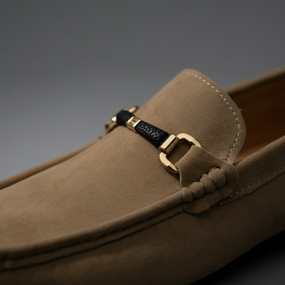 Fashionable Bellano men's dress shoes, versatile slip-on loafers with buckle detail for smart casual looks.