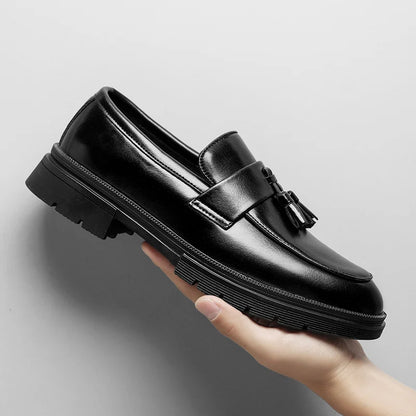 High-quality men's formal footwear: Belmont Tassel Loafers with durable traction sole.