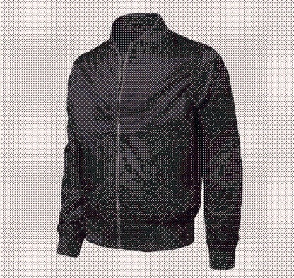 Detailed shot of a men's winter jacket, pilot and cargo bomber hybrid, featuring sturdy zipper and collar