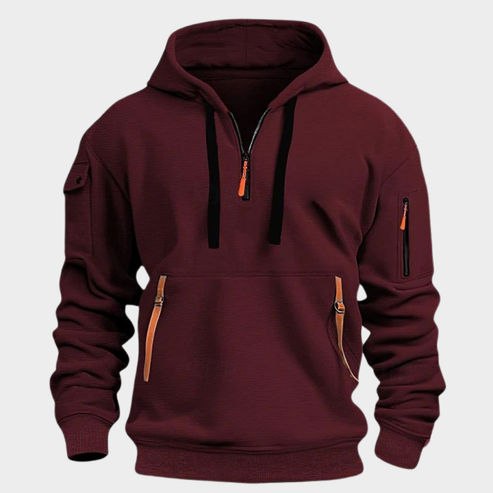 Long-sleeve men's half-zip top, Diego, designed for comfort and versatile everyday fashion.