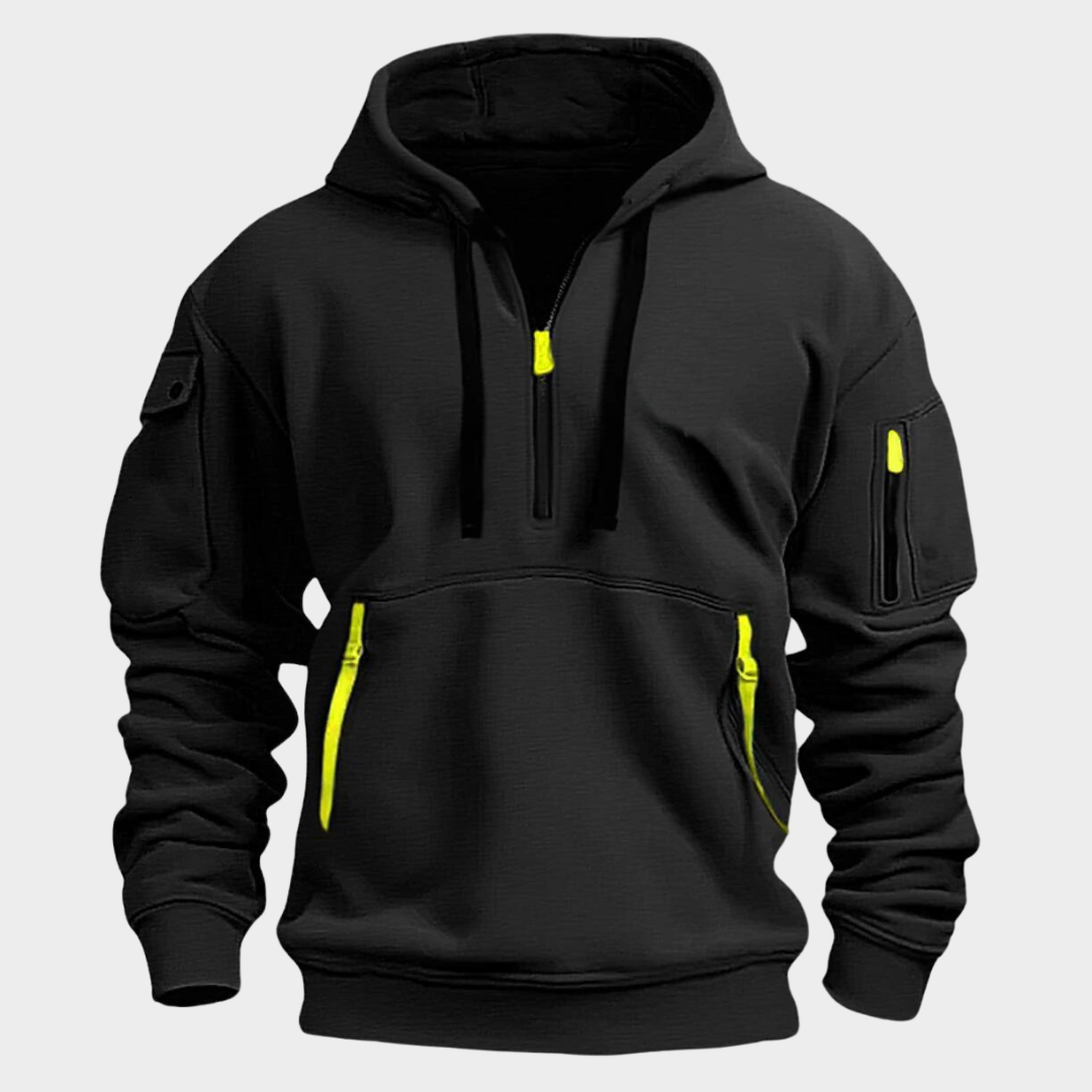Stylish Diego men's half-zip hoodie, perfect for casual fashion & versatile outerwear.