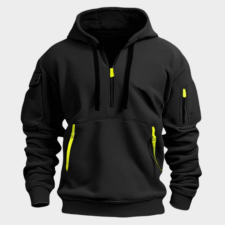 Stylish Diego men's half-zip hoodie, perfect for casual fashion & versatile outerwear.
