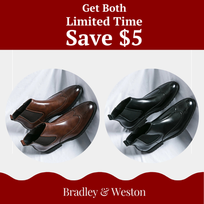 Men's black Chelsea boots, stylish and comfortable slip-on footwear for modern men's fashion.