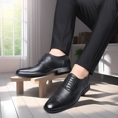 Gentlemen's elegant dress shoes, Oxford brogue style for weddings, office, and events.