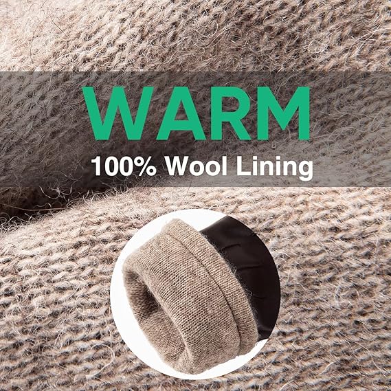 Durable men's warm leather touchscreen winter gloves. Ideal for cold outdoor use, offering both comfort and tech.