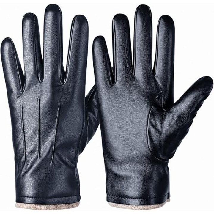Premium men's leather touchscreen winter gloves. Ideal for driving, outdoor activities & device use in the cold.