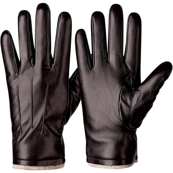 Comfortable men's leather winter gloves. Touchscreen compatible for ultimate cold weather protection and convenience.