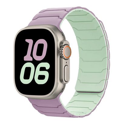 Durable men's magnetic silicone smartwatch band; perfect for activewear, sports, and outdoor activities.