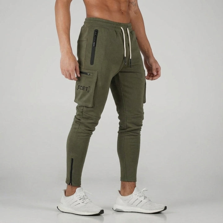 Versatile men's casual joggers, tapered design with zip pockets. Great for active lifestyle & urban fashion.