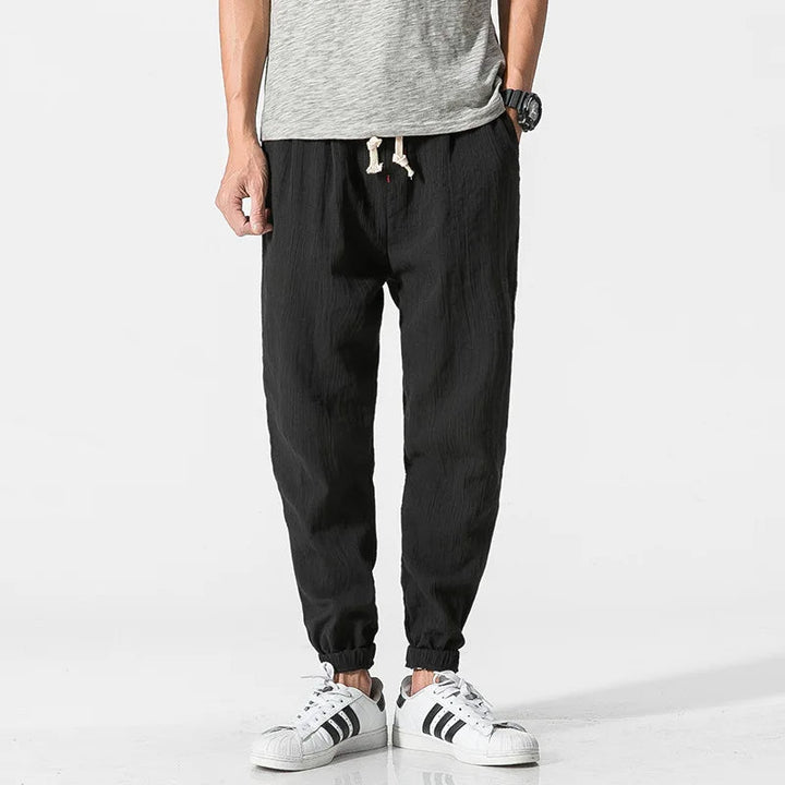 Soft & comfortable men's relaxed fit joggers, tapered for a modern athletic look.