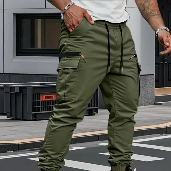 Comfortable men's activewear cargo stretch pants, ideal as utility joggers for gym, sports, or relaxed daily wear.