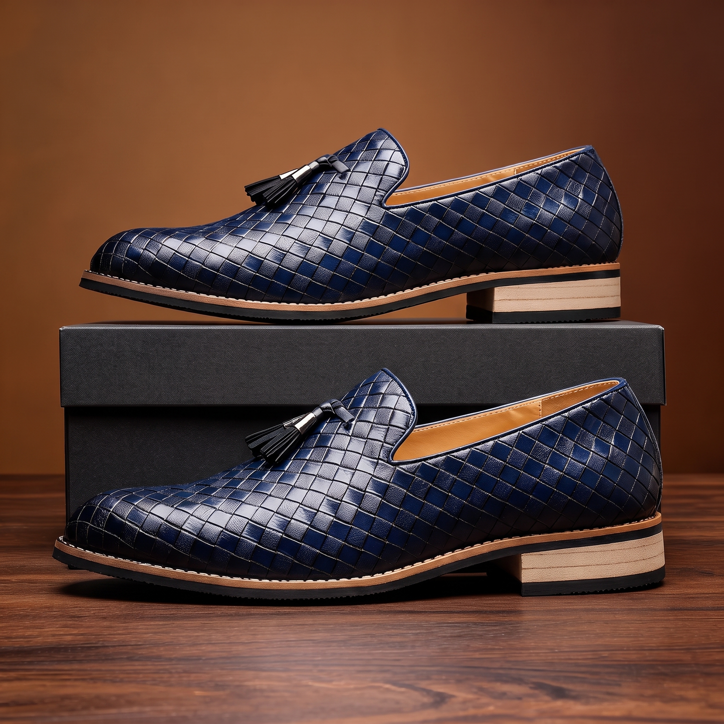 Comfortable men's pointed toe tassel loafers, versatile slip-on dress shoes for effortless style & all-day wear.