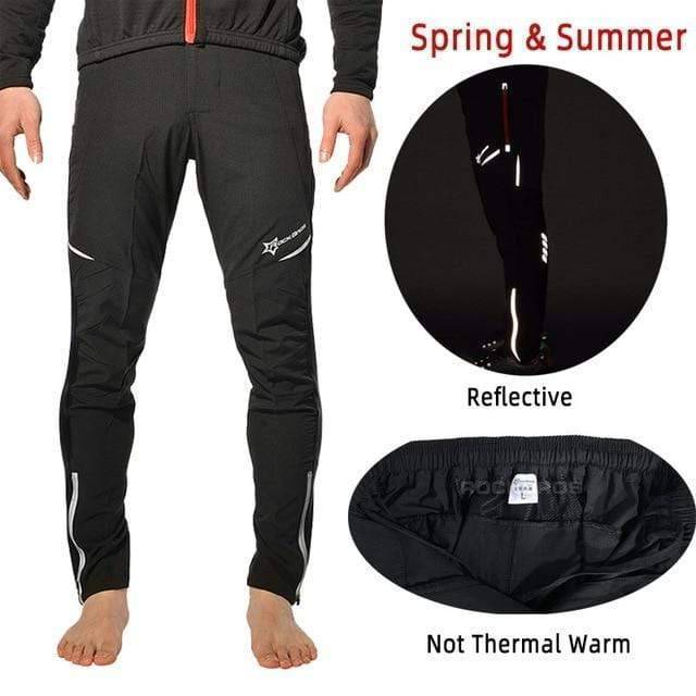 Men's dark blue cycling tactical pants modeled in an outdoor setting, showcasing their sportswear and hiking utility.