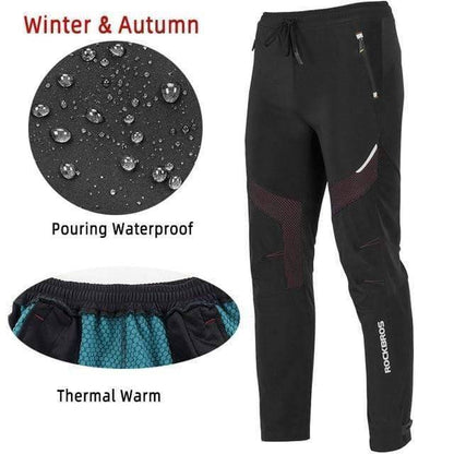 Back view of men's waterproof polyester cycling tactical pants with tactical pockets, suitable for active outdoor gear.