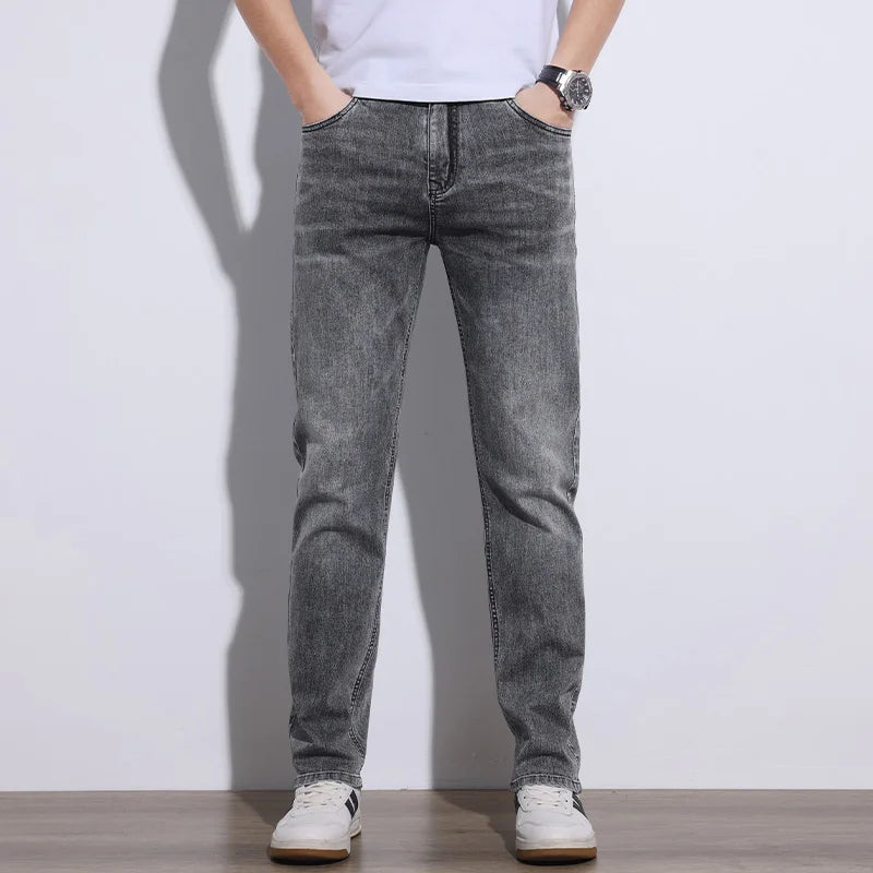 Versatile men's blue stretch core denim jeans, a comfortable & durable choice for classic everyday style.