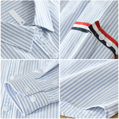 Classic men's striped casual shirt. Lightweight, button-up design perfect for relaxed summer fashion & daily wear.