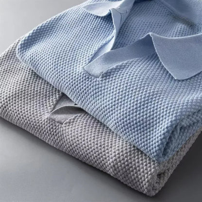 Versatile men's waffle knit polo, a key piece for smart casual outfits & seasonal layering.