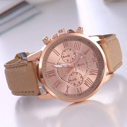 Gold-tone men's bold wristwatch, combining classic Roman numerals with advanced chronograph features.
