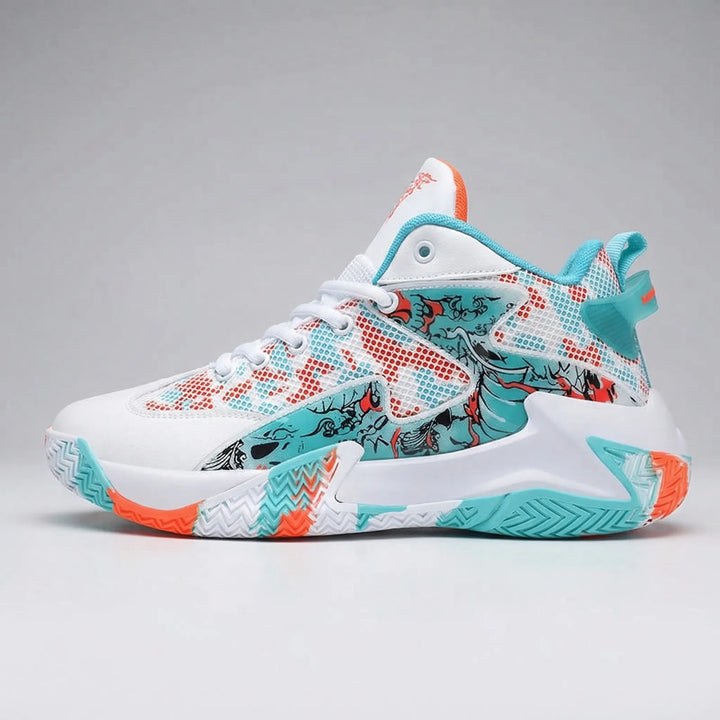 Calvin men's high-top basketball sneakers with bold graphic print. Ideal for court sports & gym training.