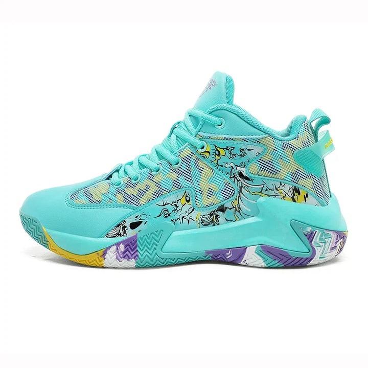 Men's bold graphic performance shoes, offering excellent court feel, impact protection, & style.