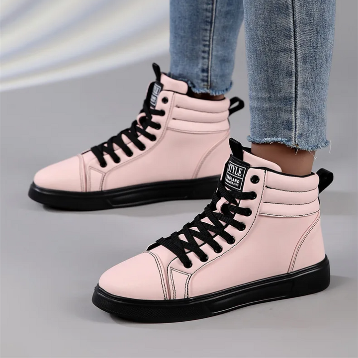 Stylish men's high-top sneakers, a bold fashion statement for urban footwear.