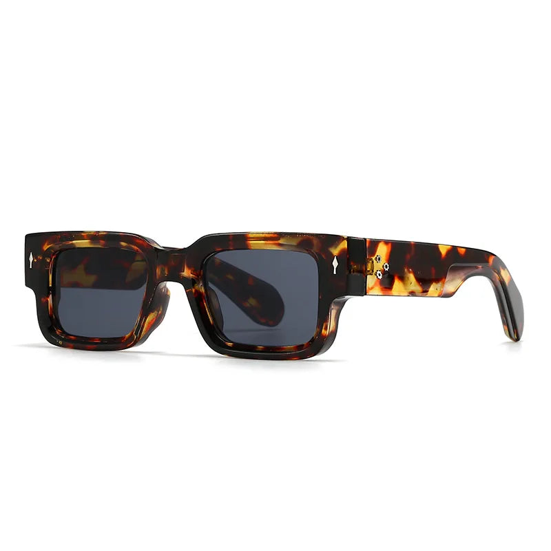 Modern men's bold square sunglasses with a statement chunky frame. Fashion accessory, eye protection.