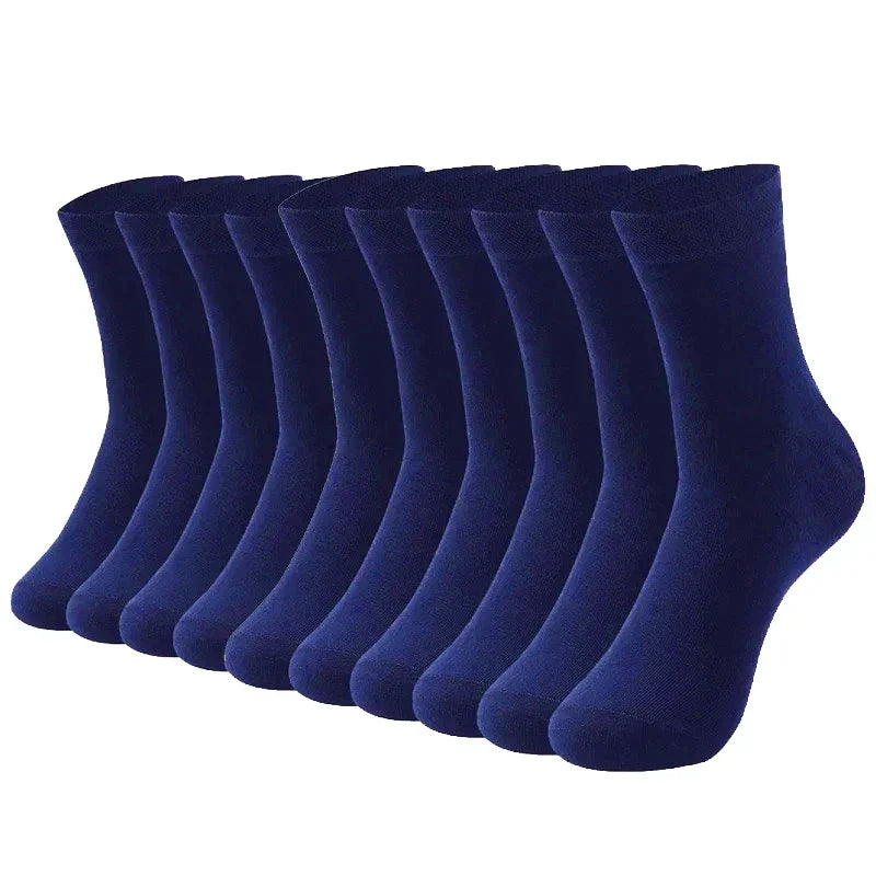 Odor-resistant men's socks, 10-pack. Breathable bamboo fabric for active and casual wear.