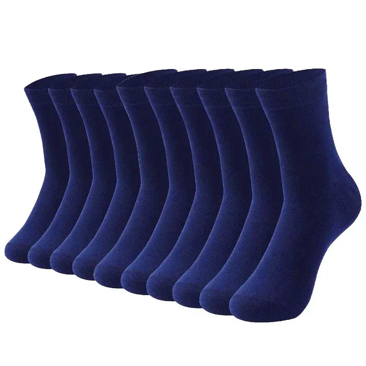 Odor-resistant men's socks, 10-pack. Breathable bamboo fabric for active and casual wear.