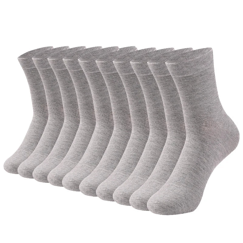 Gym-ready men's athletic socks. 10 pairs breathable bamboo, anti-slip for peak performance.