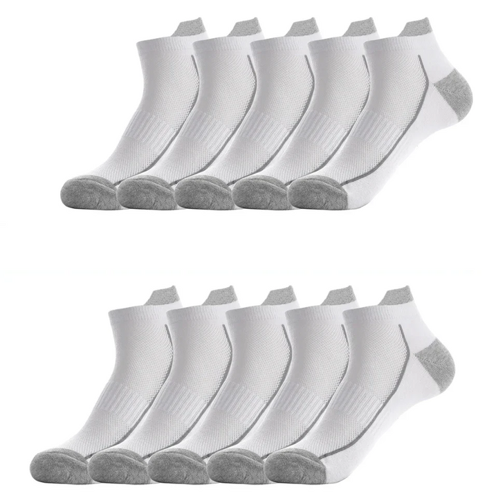 Men's everyday essential socks. 10 pairs breathable bamboo, anti-slip, odor-resistant.