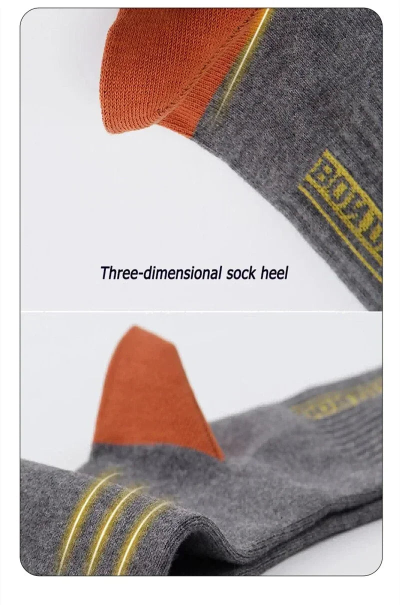 Athletic men's socks: 10 pairs of breathable bamboo with anti-slip grip. Foot comfort.